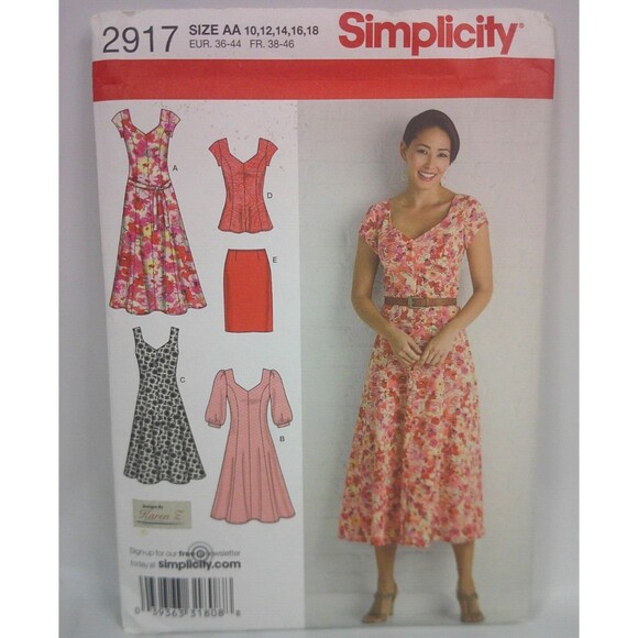 Simplicity Sewing Pattern 2917 Ladies Summer Dress Skirt Blouse Tunic Top 10-18 - Picture 1 of 3